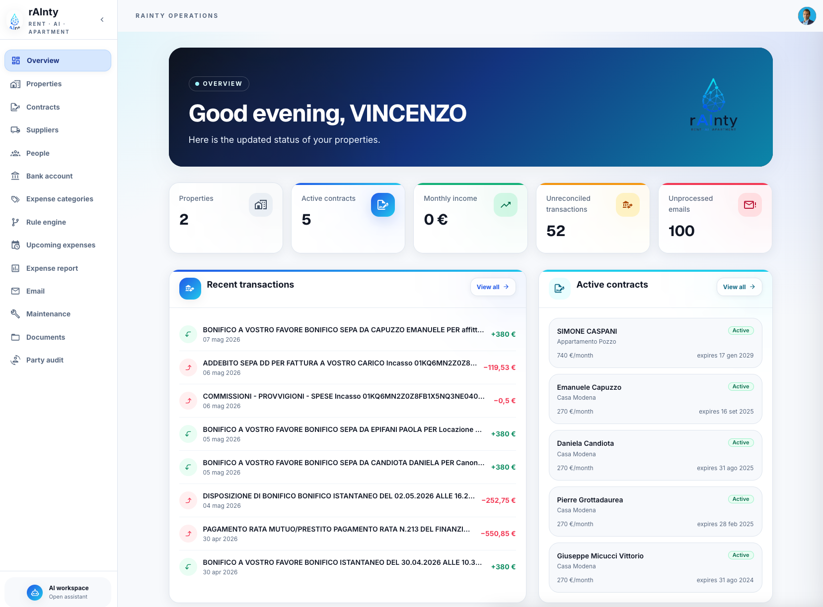 Overview page example
